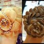 Плетение кос с розой